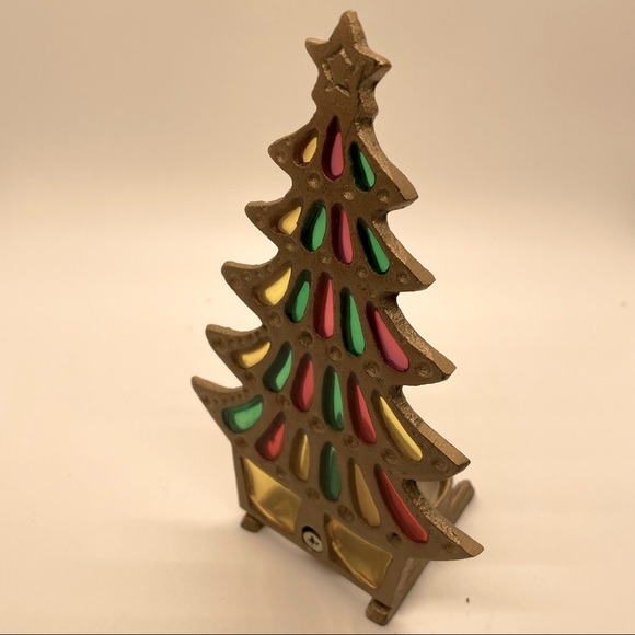Vintage Brass Christmas Tree Votive Holder - Picture 8 of 8